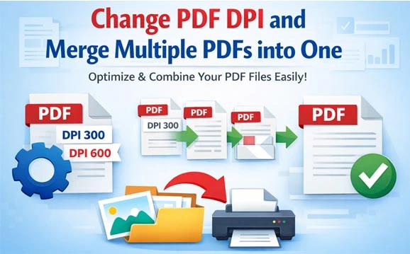 Change PDF DPI and merge multiple PDF files into one online tool